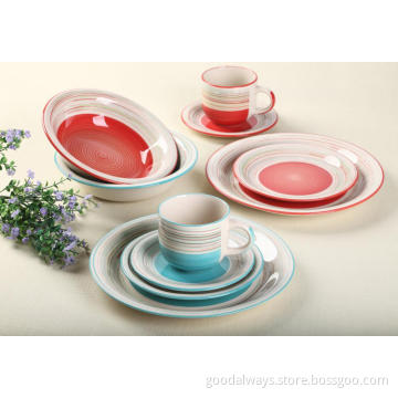 Stoneware 20 Piece Hand-painted Dinner Set